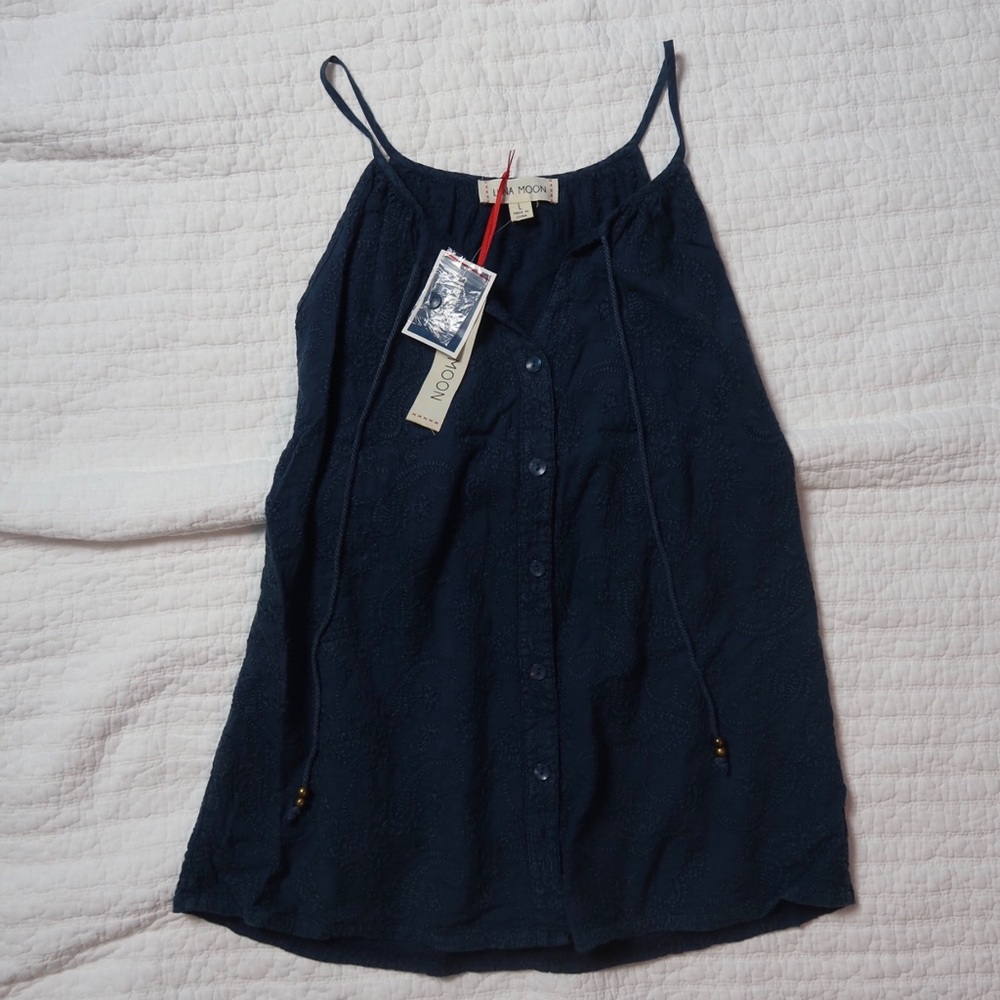 Navy boho Tank top
